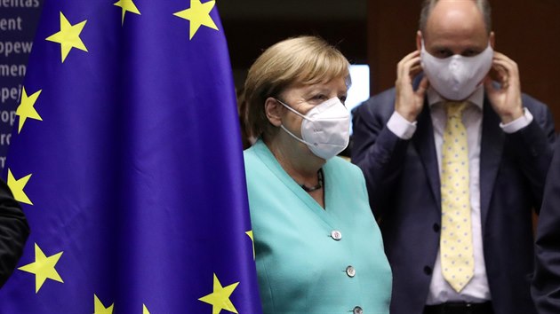 Nmeck kanclka Angela Merkelov v Bruselu pedstavila zsadn cle nadchzejcho plronho pedsednictv sv zem. (8. ervence 2020)