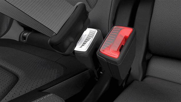 Prosvětlené zámky bezpečnostních pásů má Škoda patentované.