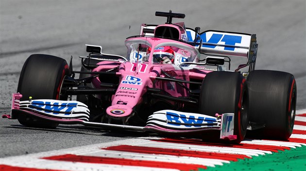 Sergio Perez z Racing Pointu bhem Velk ceny Rakouska