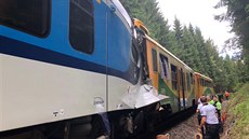 V blízkosti Perninku na Karlovarsku se srazily dva osobní vlaky. (7. července...