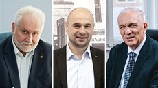 Krajští volební lídři hnutí ANO (zleva) jihomoravský hejtman Bohumil Šimek,...