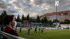 Momentka z utkání Bohemians proti Mladé Boleslavi ve finále nadstavbové skupiny...