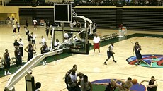 Momentka z NBA pre-draft basketball campu v Disney Wide World of Sports.