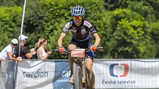 Martina Sáblíková v cíli závodu Bikemaraton Drásal