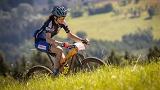 Martina Sáblíková na trati Bikemaratonu Drásal