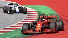 Sebastian Vettel z Ferrari pi Velké cen Rakouska