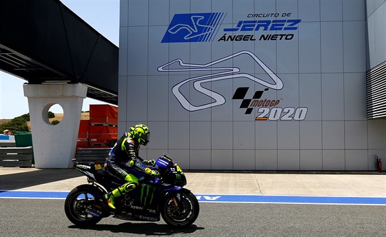 Valentino Rossi pi tréninku na Velkou cenu panlska v Jerezu.