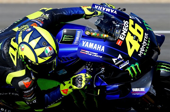 Valentino Rossi bhem tréninku na okruhu v Jerezu