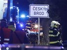 Záchranái zasahují u nehody dvou vlak na koridoru u eského Brodu, zranily se...