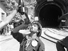 Oslavy po dokonení raby Montblanského tunelu v srpnu 1962