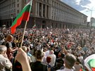 Demonstrace ped sídlem bulharské vlády v Sofii (13. ervence 2020)