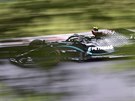 Valtteri Bottas ze stáje Mercedes bhem kvalifikace v Maarsku