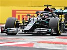 Lewis Hamilton z Mercedesu v kvalifikaci F1 v Maarsku