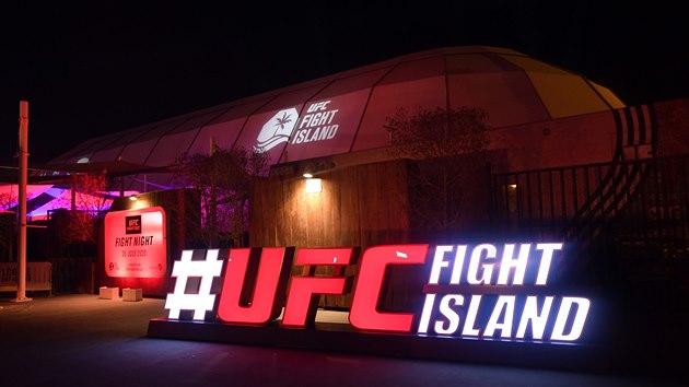 Pohled na UFC Fight Island v Ab Zab, kde se konala srie zpas organizace UFC.