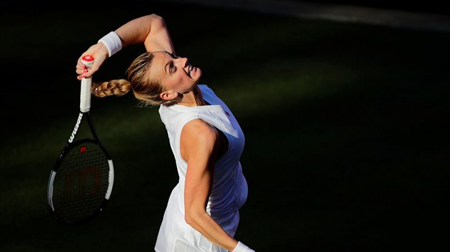 Petra Kvitov ve tvrtfinle exhibinho turnaje v Berln.