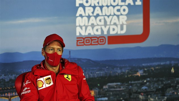 Sebastian Vettel na tiskov konferenci ped Velkou cenu Maarska.