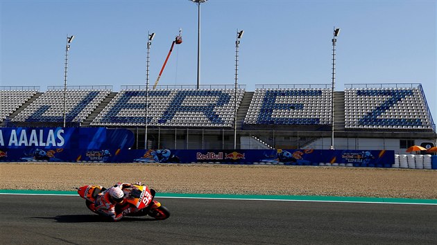Marc Márquez při tréninku na Velkou cenu Španělska v Jerezu.