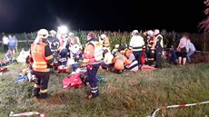 Po nehod vlak u eského Brodu záchranái oetili nkolik desítek zranných....