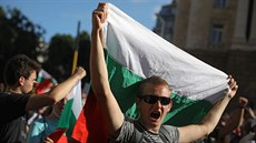 Bulhai protestují proti vlád premiéra Bojka Borisovova. (11. ervence 2020)