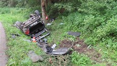 Řidič havaroval poblíž Rožmberka nad Vltavou. Nehodu viděli vodáci, kteří hned...