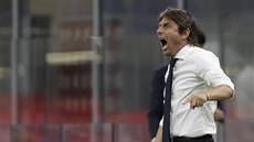 Emotivní trenér Interu Milán Antonio Conte.