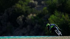 Valentino Rossi při tréninku na Velkou cenu Španělska v Jerezu.