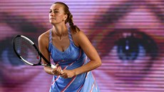 Petra Kvitová ve finálovém duelu s Anastasií Sevastovovou.Sevastova