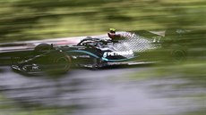 Valtteri Bottas ze stáje Mercedes bhem kvalifikace v Maarsku