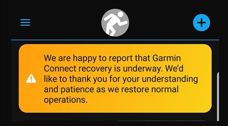 Aplikace Garmin Connect informuje, e se sluby rozjídí.
