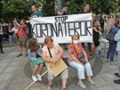 Demonstrace proti roz���en� protikoronavirov�ch opat�en� na Masarykov� n�m�st�...
