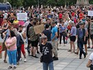 V Ostrav se konala demonstrace proti plonému rozíení protikoronavirových...