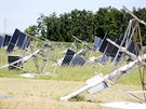 Vítr ve Vlasaticích poniil solární panely. 29. 7. 2020