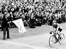 Momentka z olympiády v roce 1948 v Londýn, francouzský cyklista José Beyaert...