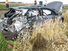 U Liboovic se stetlo auto s vlakem (26. 7. 2020).