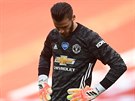 Zklamaný David De Gea, gólman fotbalového Manchesteru United.