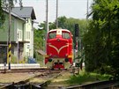 Lokomotiva T426.003 bhem zkuební jízdy ve stanici Praha-Zliín