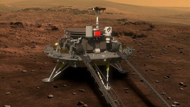nsk pojzdn laborato ped rozbalenm solrnch panel a sjetm z pistvacho modulu na povrch Marsu