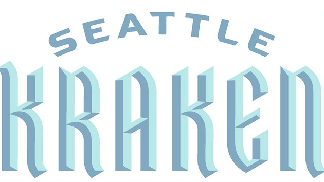 Primrn logo (vlevo) a styl psma novho tmu NHL, Seattle Kraken.