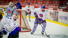 Momentka z pípravy hokejist eských Budjovic.