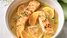 Losos na rozmarýnu a pomeraních