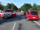 Nehoda dodvky, kamionu a dvou osobnch aut u astolovic na Rychnovsku. (29. 7....