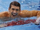 NEJÚSP̊NJÍ SPORTOVEC VECH DOB. Michael Phelps chvíli poté, co dovedl jako...