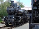 Parní lokomotiva 354.7152 v elezniním muzeu Vleka Kneves