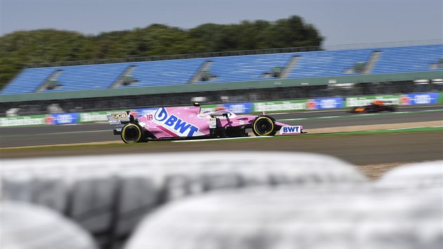 Lance Stroll ze stje Racing Point na okruhu Silverstone