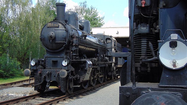 Parn lokomotiva 354.7152 v elezninm muzeu Vleka Kneves
