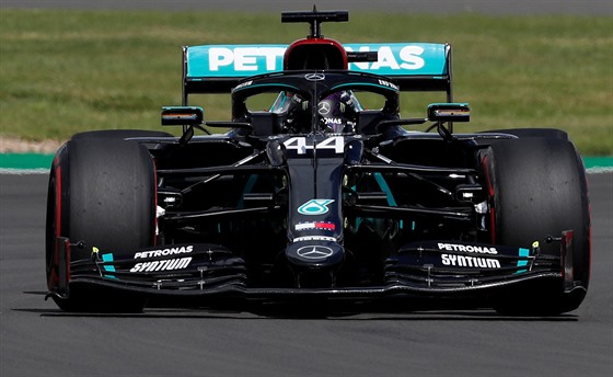 Lewis Hamilton v kvalifikaci na Velkou cenu Británie.