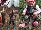 Beka Garrisová chodí lovit zvíata s dvouletou dcerkou.