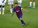 Lionel Messi z Barcelony se raduje z gólu.