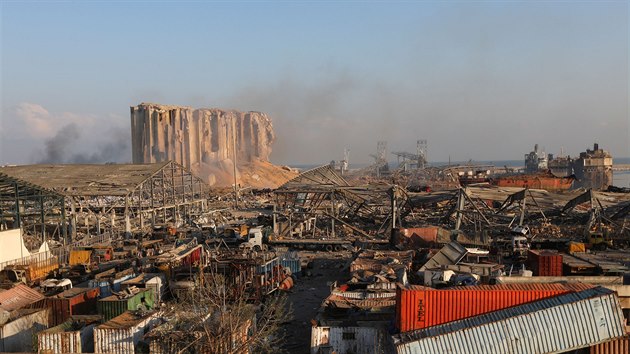 Následky ničivé exploze v bejrútském přístavu. (5. srpna 2020)