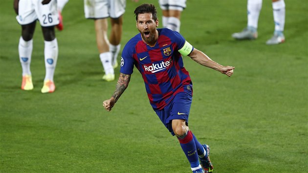 Lionel Messi z Barcelony se raduje z glu.
